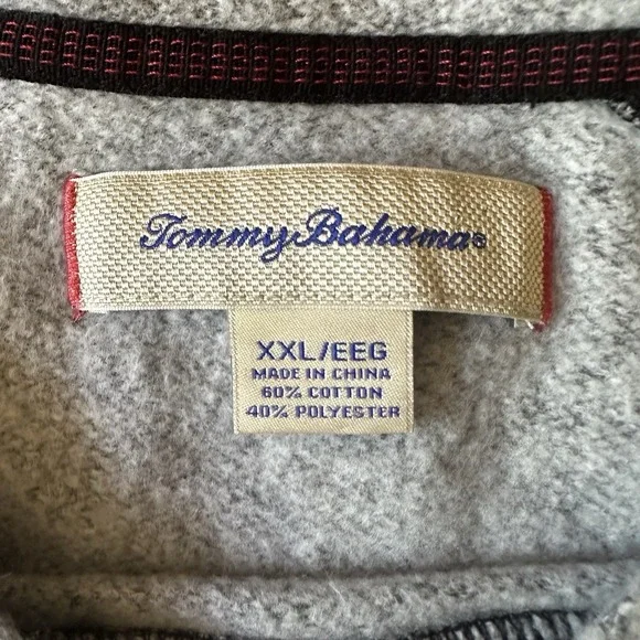 Tommy Bahama Men's Longsleeve Fleece Sweatshirt Gray Speckle XXL Cotton Blend - Picture 3 of 5